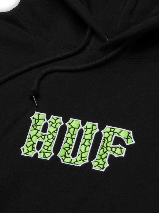 HUF Quake Herren Sweatshirt mit Kapuze und Taschen Schwarz