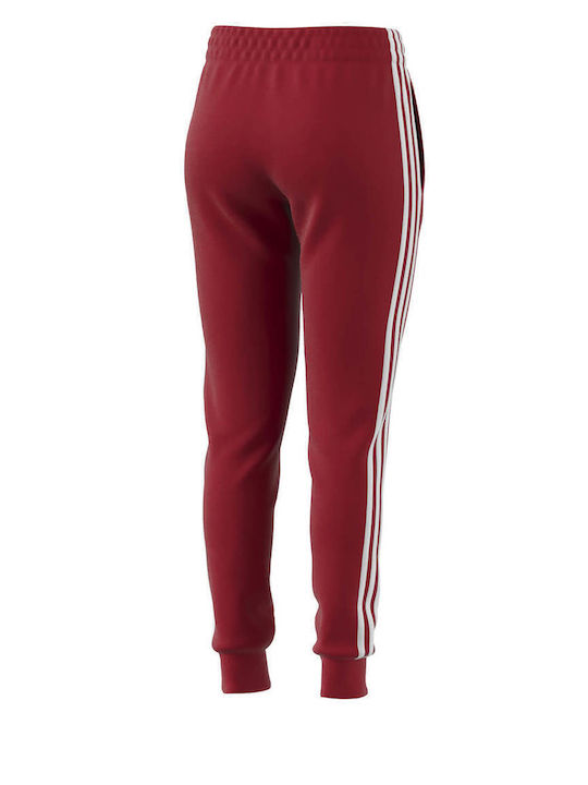 Essentials 3-Stripes Damen Jogginghosen Vlies Rot