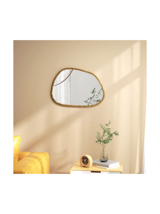 HomCom Wall Mirror with Beige Wooden Frame 50x70cm 1pcs