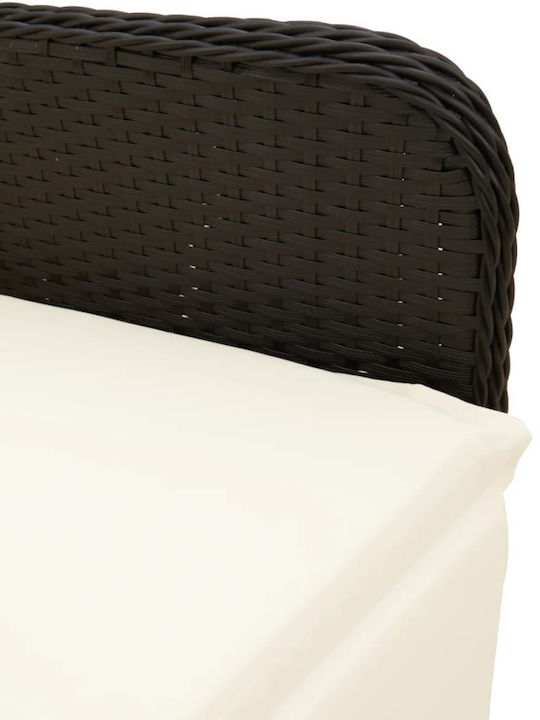Outdoor Armchair Rattan Black with Cushion 1pcs 54.5x58.5x92cm.
