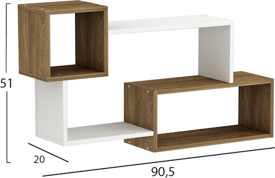 Shelf Wall Tanner Melamine In natural-white 90.5x20x51cm