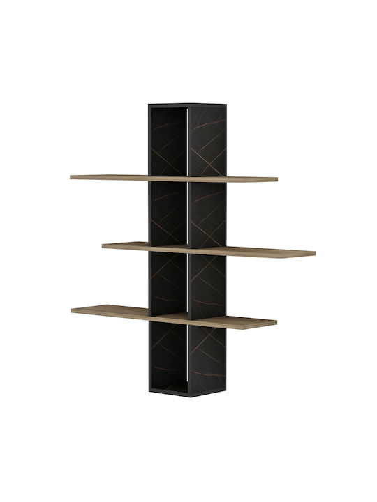 Shelf Wall Dominic Black Velvet-Black Metal 96x19x101cm