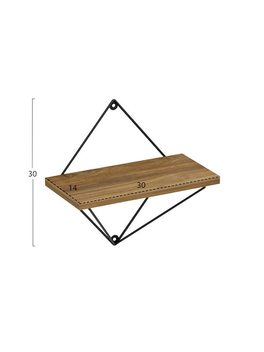 Set de rafturi de perete Homemarkt Zannard Hm8929.11 Metal Negru-Melamină Natural 30x14x30 cm