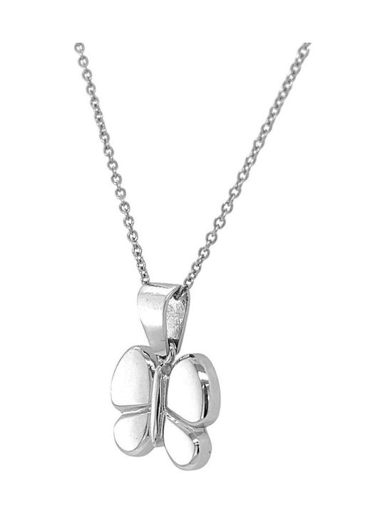 Xryseio Butterfly Charm in 14K White Gold
