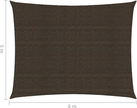 vidaXL Rectangular Shade Sail Brown 5x6m 160gr/m²