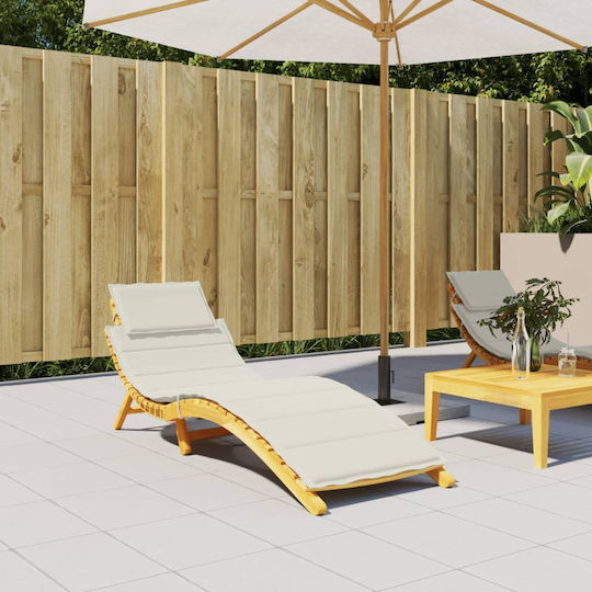 vidaXL Gartenstuhlkissen Mit Rückenlehne Cremfarben 58x186cm