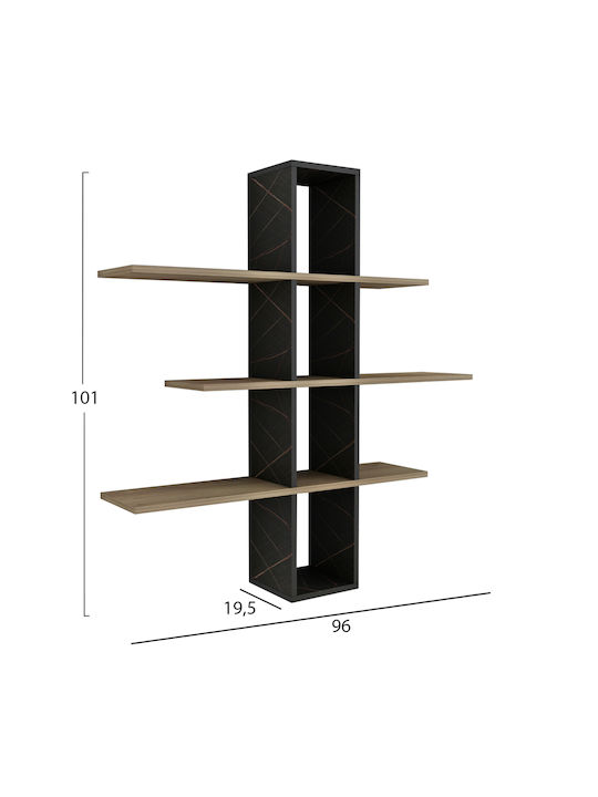 Shelf Wall Dominic Black Velvet-Black Metal 96x19x101cm