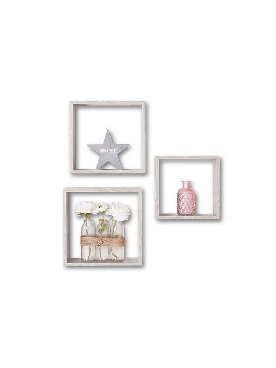 Shelves Wall Gray 3pcs 24x12x24cm