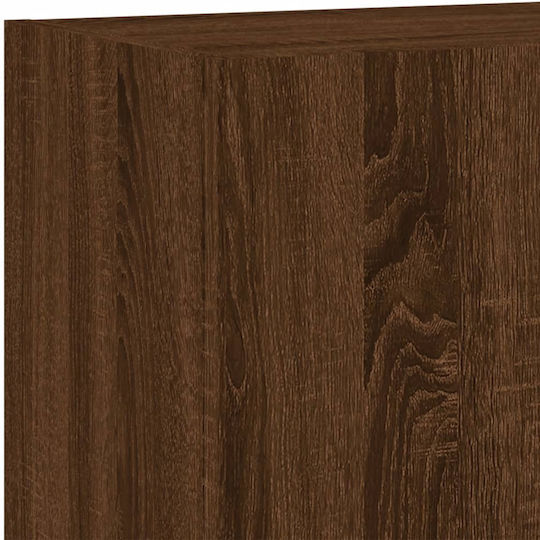 Wall-Mounted Living Room Cabinet made of Particle Board Brown Oak 40.5x30x90cm