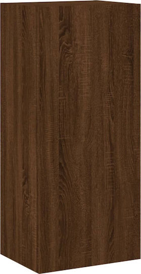 Wall-Mounted Living Room Cabinet made of Particle Board Brown Oak 40.5x30x90cm
