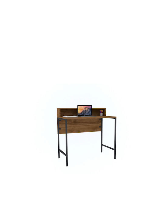 Schreibtisch Brescia mit Metallbeinen Black / Walnut 90x50x75cm