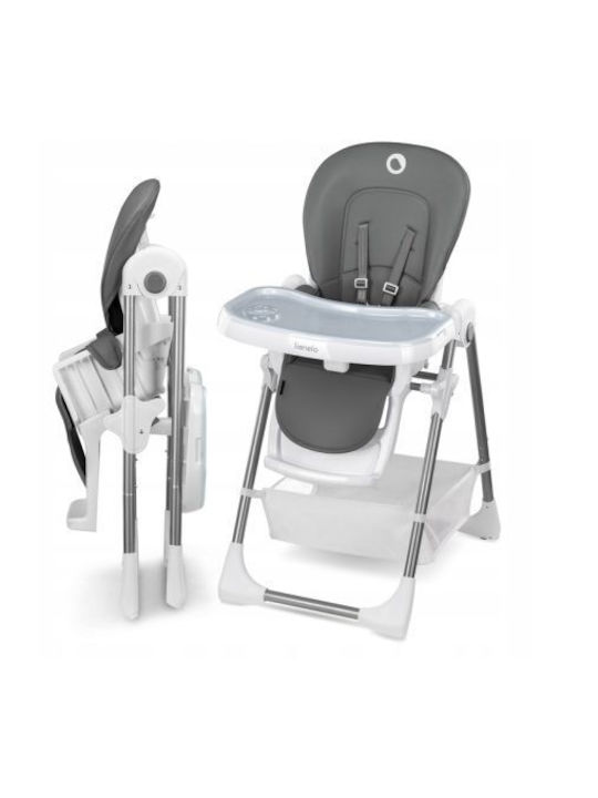 Lionelo Linn Plus Foldable Highchair with Metal Frame & Fabric Seat Dark Grey