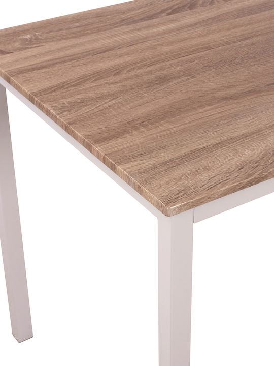 Sonama Table Dining Room Wooden with Metal Frame White 110x70x76cm