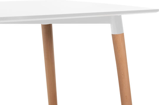 Minimal Τραπέζι Κουζίνας Ξύλινο Λευκό 120x80x73εκ.