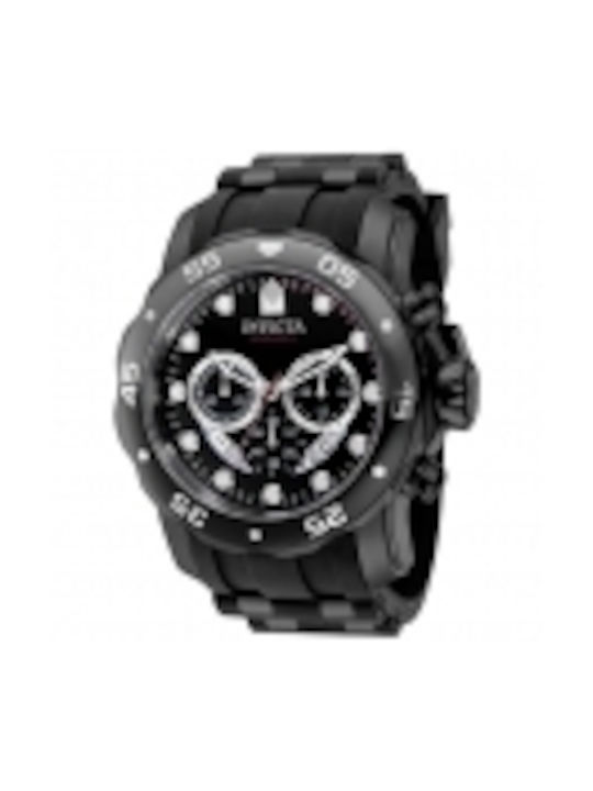 Invicta Scuba Watch Chronograph Battery with Black Rubber Strap