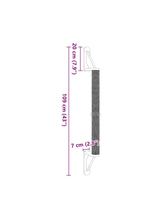 vidaXL Kratzbaum Pole Braun Wandmontiert 7x20x109cm