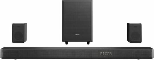 Hisense Soundbar 5.1.2 Bluetooth και HDMI 500W με Ασύρματο Subwoofer και Τηλεχειριστήριο Μαύρο AX5125H