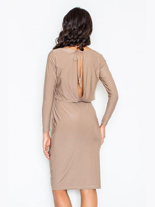 Figl Midi Kleid Beige