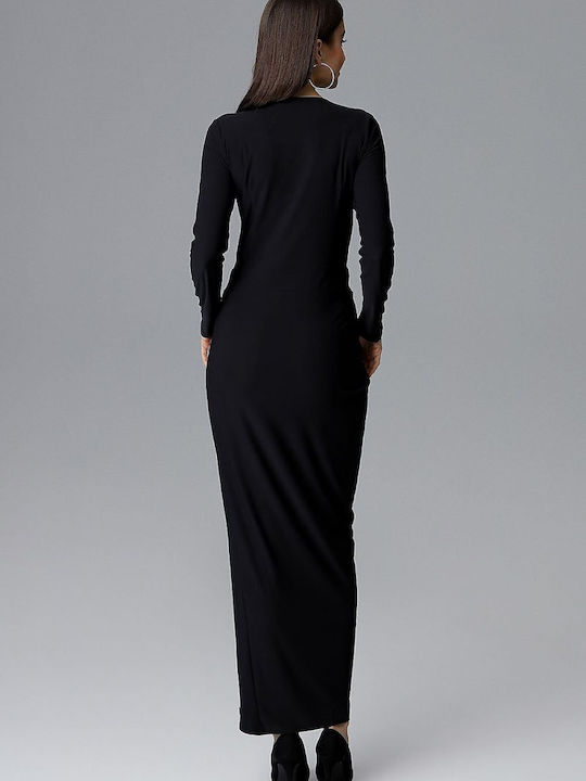 Figl Maxi Dress with Slit Black