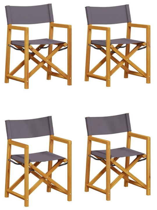 Regiestuhl Hölzernes Dark Grey 4Stück 54x53.5x85.5εκ.