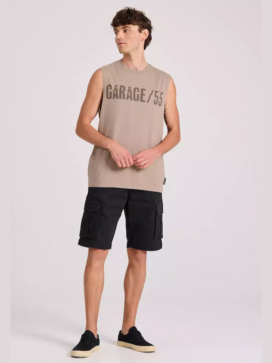 Garage Fifty5 T-shirt Bărbătesc cu Mânecă Scurtă Bej