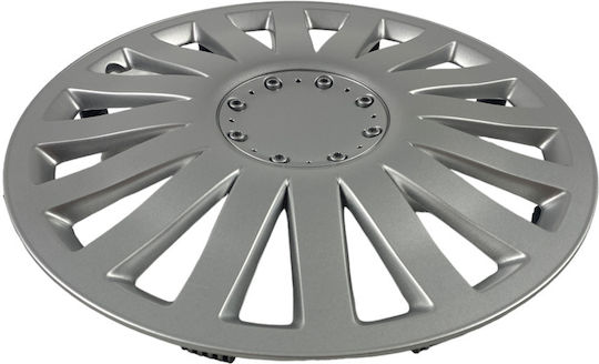 Versaco Car Hubcap Set with Smart Emblem 15" 4pcs Silver