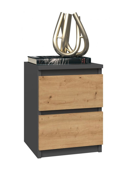 Bedside Table M2 Wooden Gray 30x40x40cm