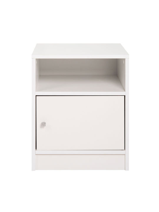 Malory Wooden Bedside Table White 40x40x50cm