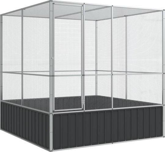 vidaXL Κλουβί Πτηνών 211x207x212εκ. Ασημί