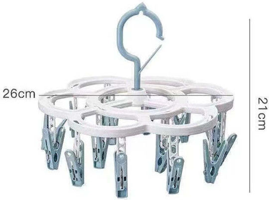 Щипки за Дрехи от Пластмаса 26x21см Сини