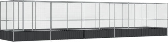 vidaXL Κλουβί Πτηνών 1039x207x212εκ. Ασημί