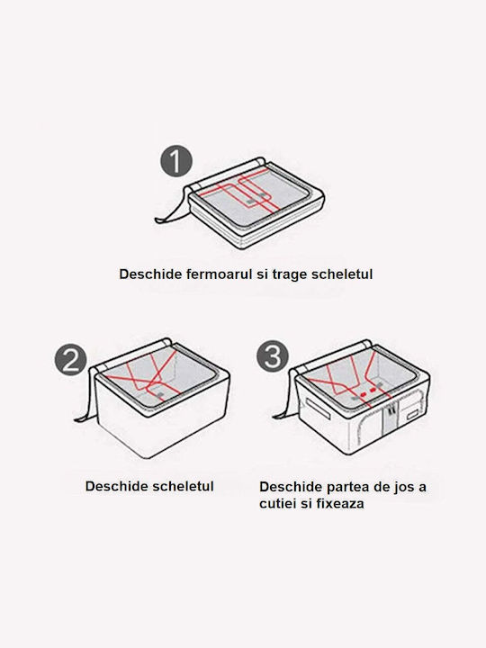 Plastic Cutie de depozitare cu Capac Albastru 50x40x33cm 1buc