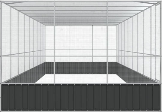 vidaXL Vogelkäfig 932x307x212cm. Silber