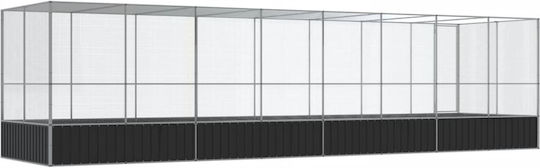vidaXL Κλουβί Πτηνών 832x207x212εκ. Ασημί