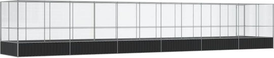 vidaXL Κλουβί Πτηνών 1246x207x212εκ. Ασημί