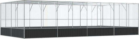 vidaXL Κλουβί Πτηνών 832x414x212εκ. Ασημί