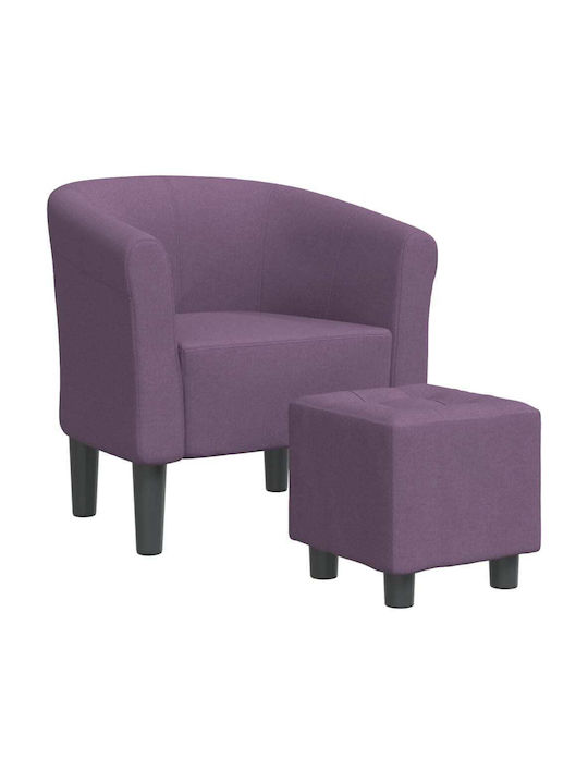 Sessel mit Fußhocker Purple 70x56x68cm