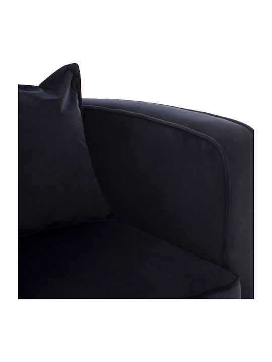 Tiana Polythróna Scaun De Relaxare Catifelat Negru 80x70x68cm