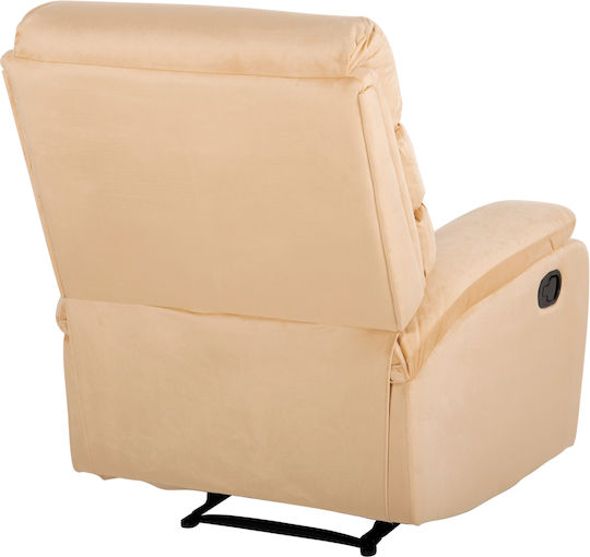 Yasumu Relaxsessel Friseurwaschbecken mit Fußhocker Samt Ecru 80x93x100cm