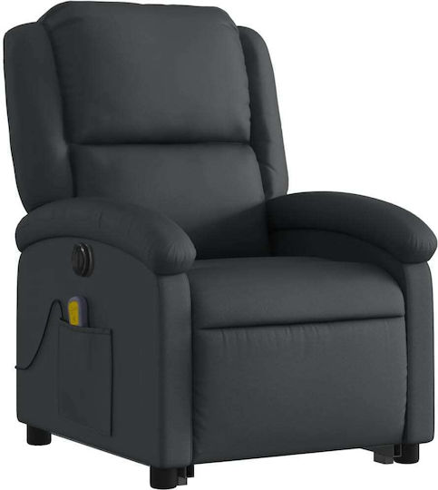 Πολυθρόνα Relax Massage από Γνήσιο Δέρμα Μαύρο 71x86.5x99.5cm