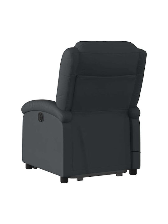Relaxsessel Friseurwaschbecken aus echtem Leder Black Velvet-Black Metal 71x86.5x99.5cm