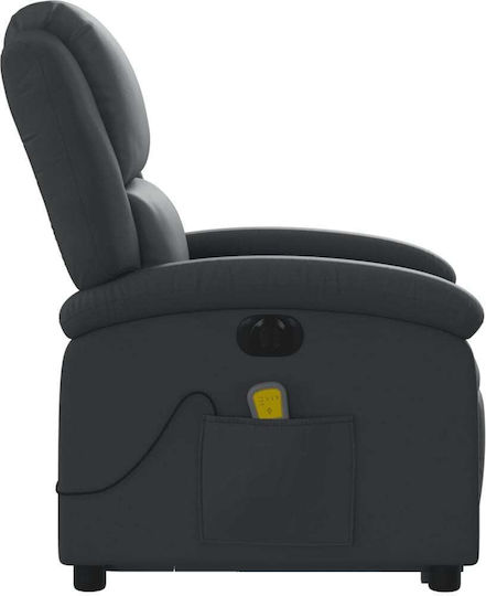 Πολυθρόνα Relax Massage από Γνήσιο Δέρμα Μαύρο 71x86.5x99.5cm