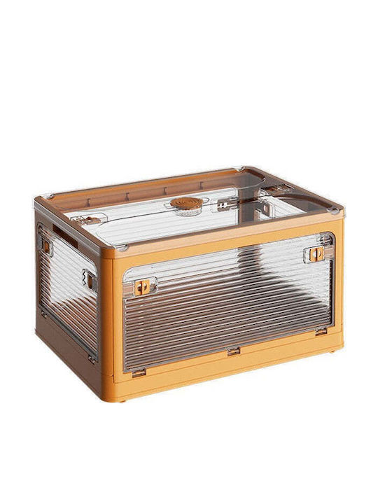 Cutie De Depozitare Din Plastic Cu Capac Portocalie 60x42x34cm