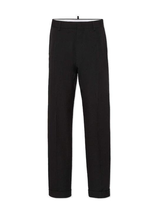 Dsquared2 Damen Stoff Hose in Gerader Linie Black