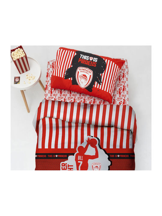Palamaiki Olympiakos Kinder Kissenbezüge Set 52x72cm Red