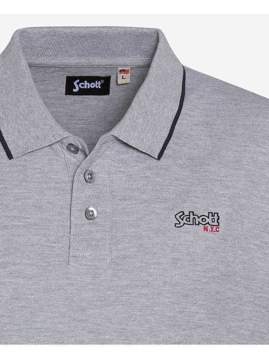 Schott Men's Short Sleeve Blouse Polo Grey