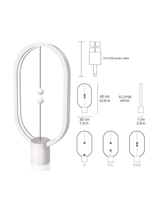 Allocacoc Heng Balance Lamp Ellipse Decorative Lamp White