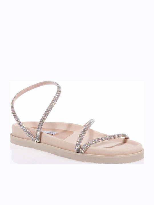 Leather Women's Flat Sandals Rose Gold