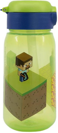 Gim Παιδικό Παγούρι Minecraft Πλαστικό με Καλαμάκι Πράσινο 510ml