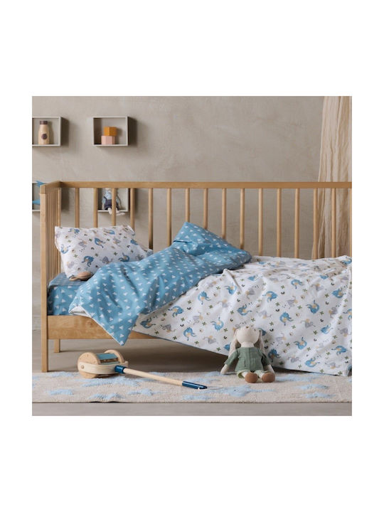 Kentia Set Baby Bettwäsche Für Wiege Baumwolle Weiß 70x120cm 2Stück